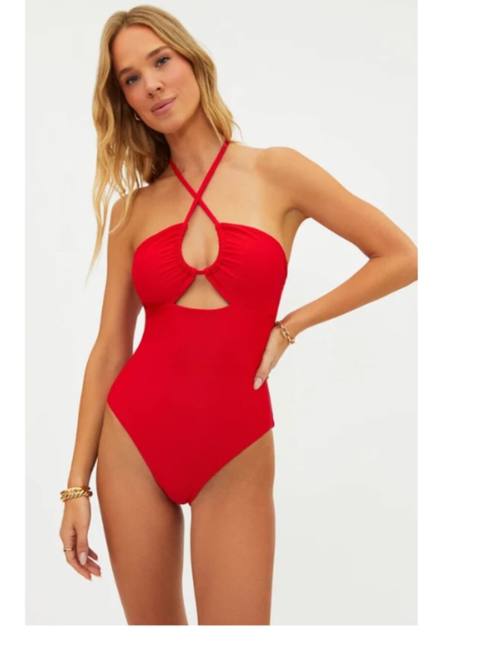 NWOT Beach Riot Core Collection Phoenix Halter One Piece Red Size XL